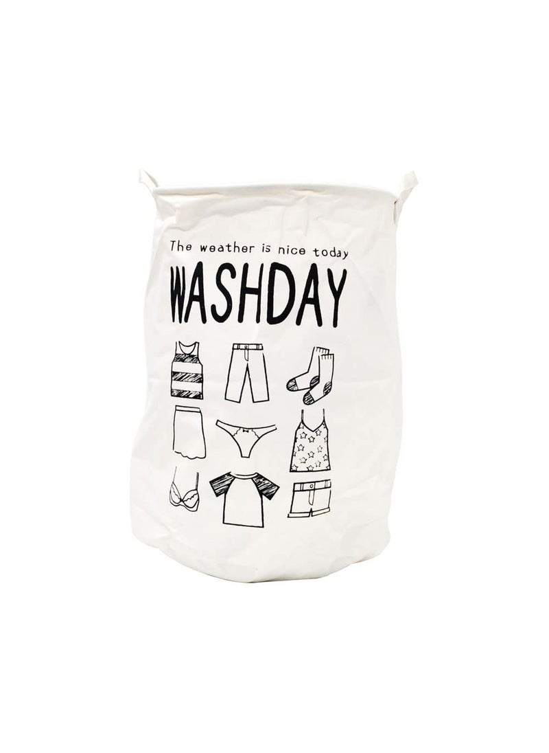 EZ Life - EZ Life Washday - Black, White Laundry Basket (40 x 50 cms) - 1 Pc - Image 1