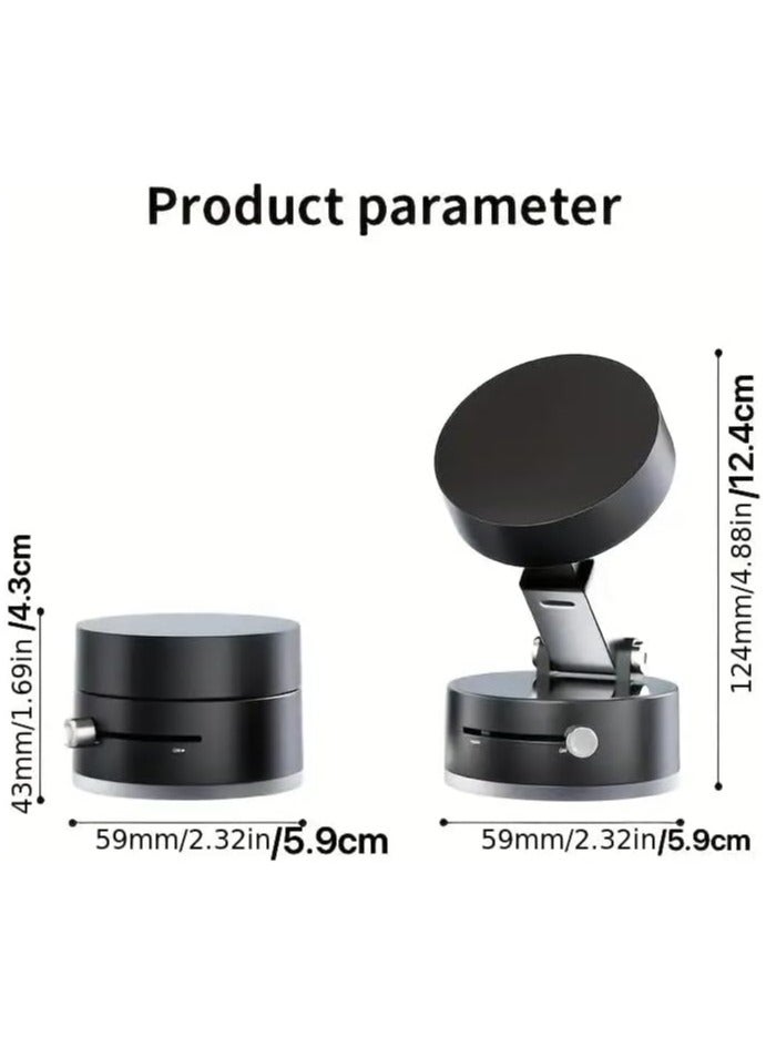 360° Vacuum Suction Magnetic Car Phone Holder, Compact folding design with powerful magnetic suction (Black)  - Image 2