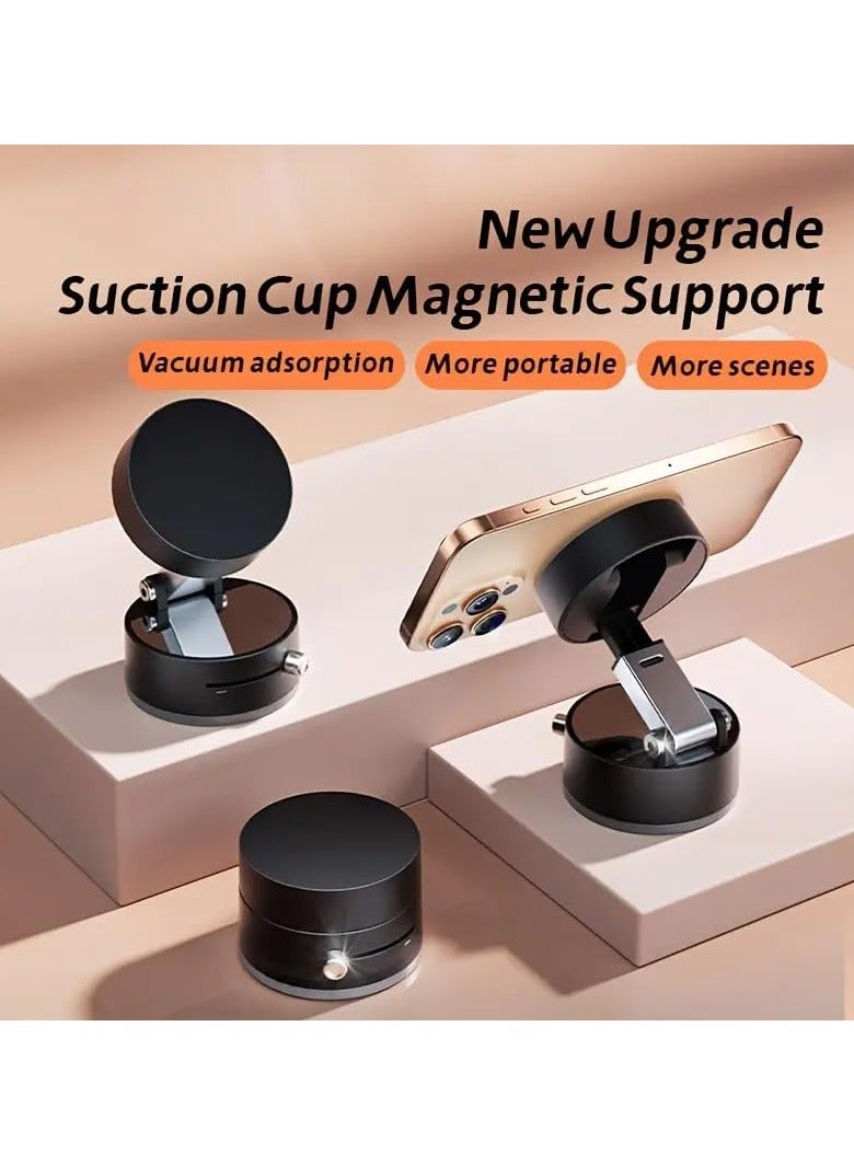 360° Vacuum Suction Magnetic Car Phone Holder, Compact folding design with powerful magnetic suction (Black)  - Image 4