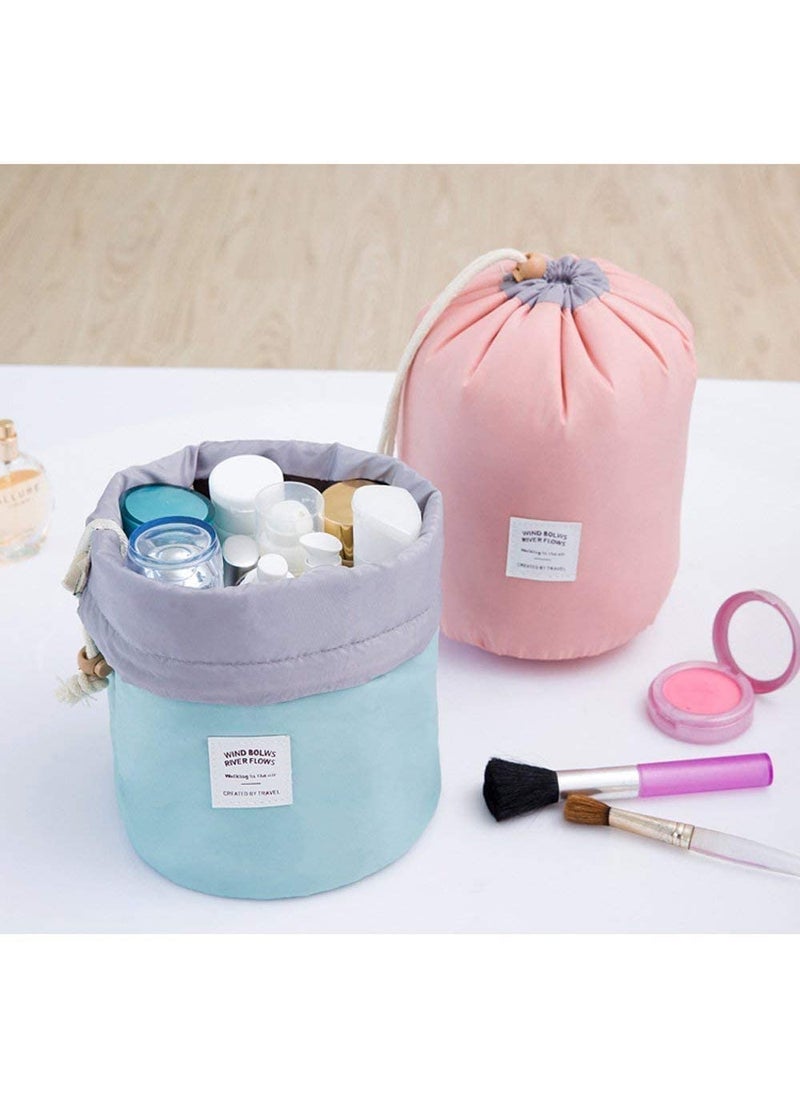 Prostuff.in Prostuffin Womens Bucket Barrel Shaped Travel Dresser Round Pouch Cosmetic Makeup Bag Random Color 1pcs  - Image 3