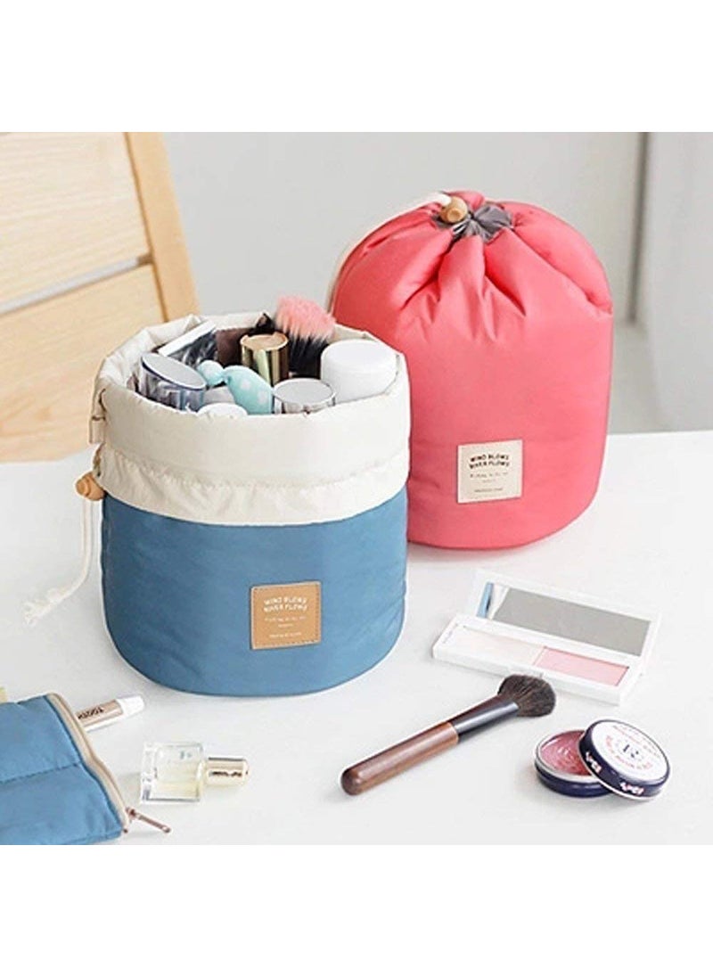 Prostuff.in Prostuffin Womens Bucket Barrel Shaped Travel Dresser Round Pouch Cosmetic Makeup Bag Random Color 1pcs  - Image 5