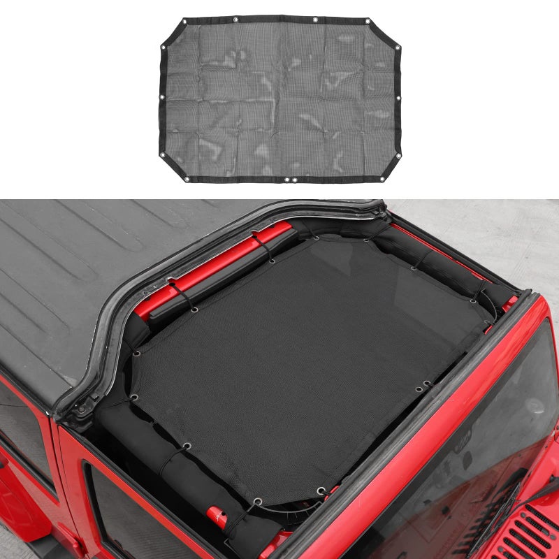 for Jeep JK Sunshade Mesh Top  JeCar Mesh Top Sun Shade JK Front Sunshade UV Protection for 20072018 Jeep Wrangler JK 2Door and 4 Doors