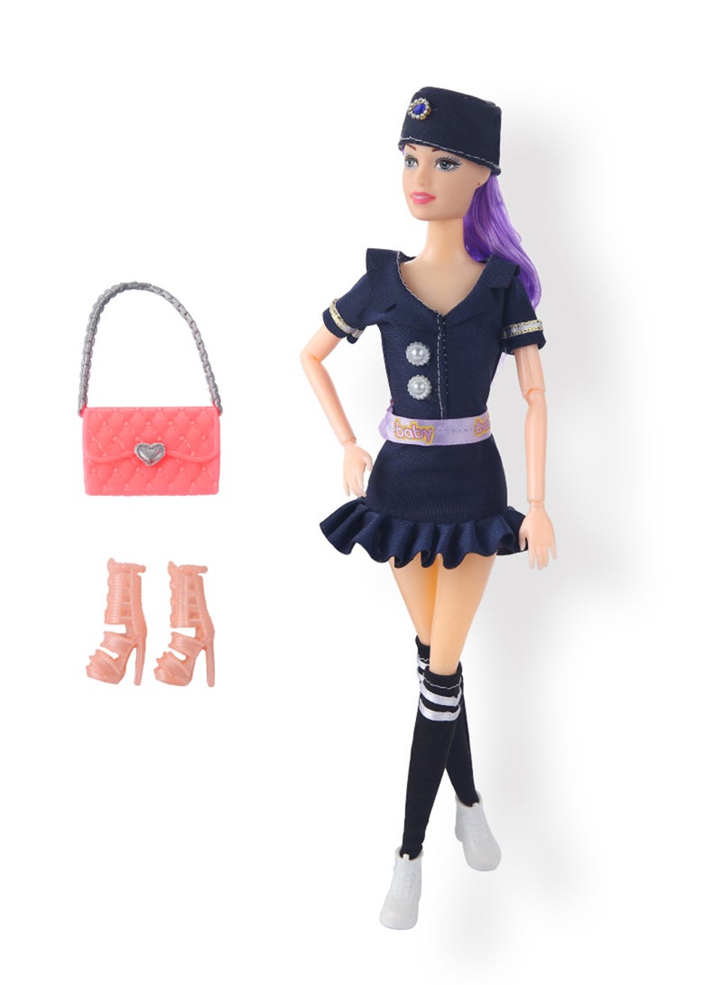 MaBaby Adorable Baby Doll  Fashion Doll Perfect for Kids Light violet Hair，Bags and shoes  - Image 1