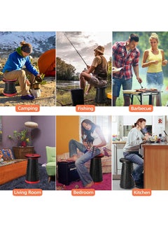 Eco Shopee SHOPPING SIMPLIFIED Eco Shopee Retractable Folding Stools Portable Lightweight for Indoor and Outdoor Traval Fishing Camping Garden Use 362833 Red  - Image 4