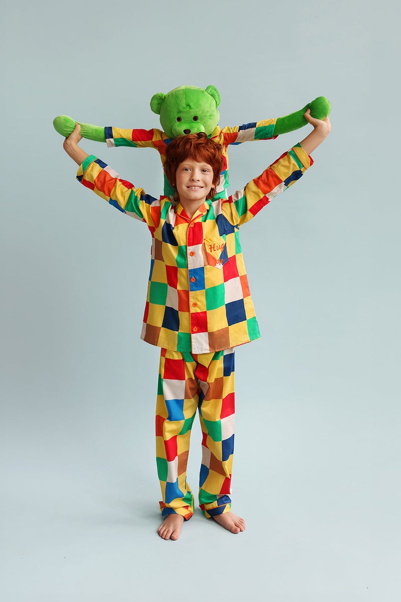 Luna Mia 'Lucas' Hug Me Pyjama Set With Matching Mega Size Teddy Bear - Image 4