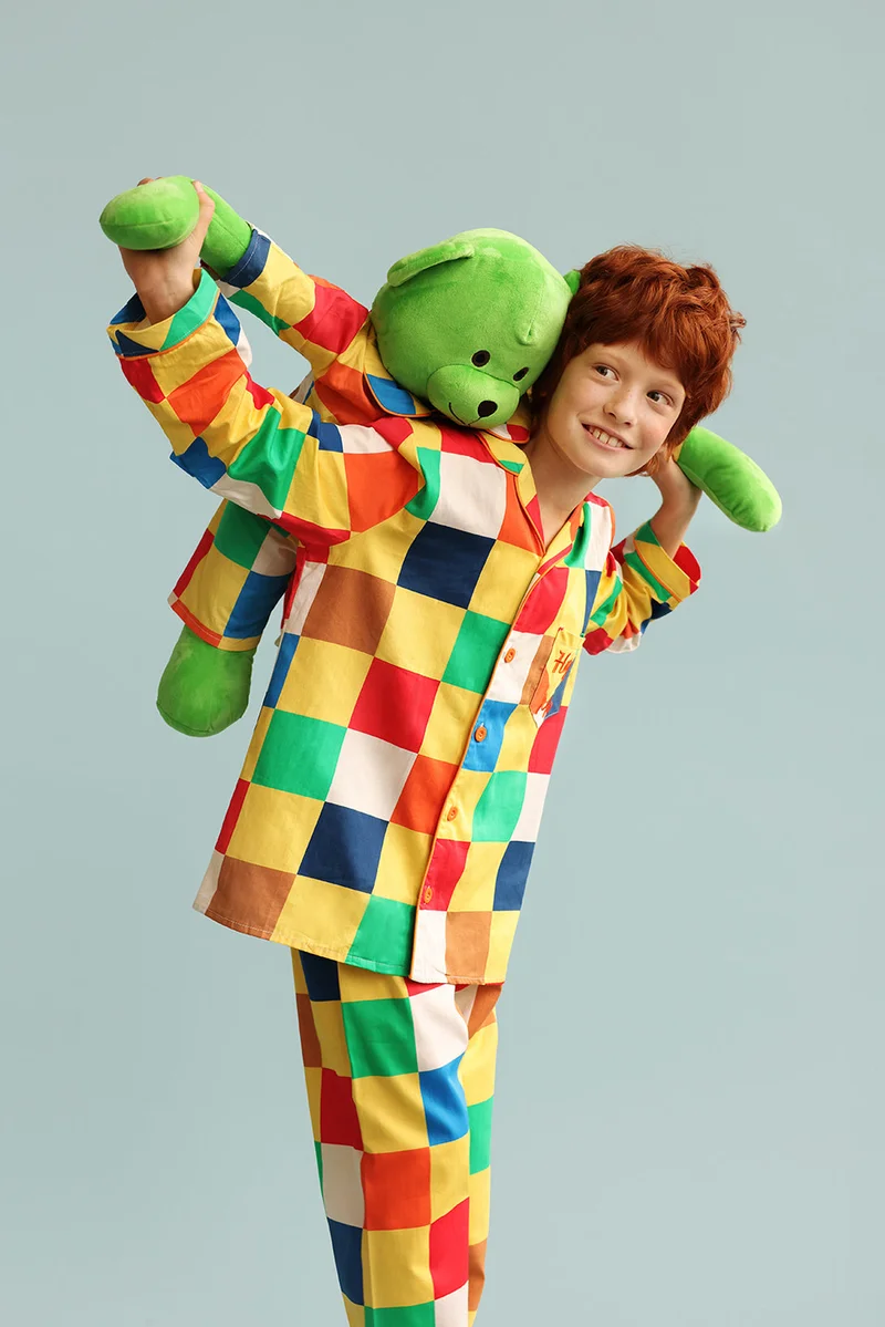 Luna Mia 'Lucas' Hug Me Pyjama Set With Matching Mega Size Teddy Bear
