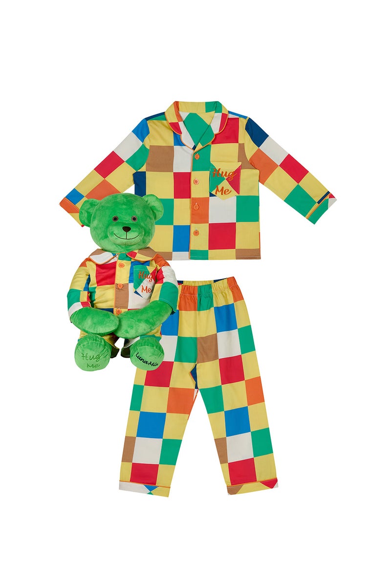 Luna Mia 'Lucas' Hug Me Pyjama Set With Matching Mega Size Teddy Bear - Image 5