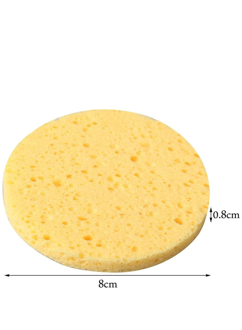 Facial Sponges - 50 Count Compressed Cellulose Face Cleansing and Exfoliating Sponges, Reusable Makeup Mask Remover, Round Face Cleaning Sponge Pads - Image 2