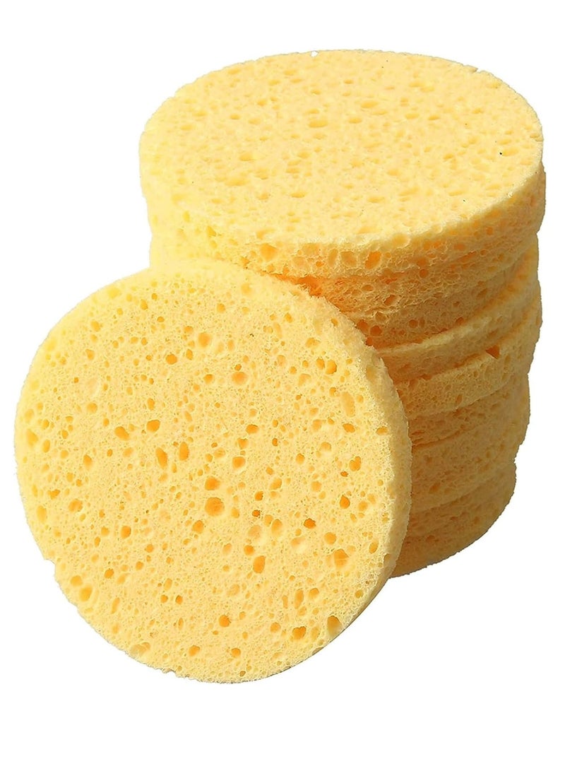 Facial Sponges - 50 Count Compressed Cellulose Face Cleansing and Exfoliating Sponges, Reusable Makeup Mask Remover, Round Face Cleaning Sponge Pads - Image 5