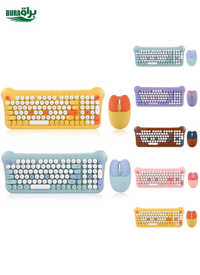 BURAQ QW05 Mixed Color Portable 2.4G Wireless Keyboard Mouse Set(Purple)  - Image 2