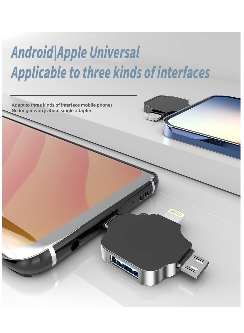 KASTWAVE Adapter for Lightning, Type C, and USB to USB Female, OTG Cable Compatible with iPhone Micro-A Type C Android Thunderbolt3 Port Adaptador Connector Microusb USBC Cell Phone Camera - Image 2