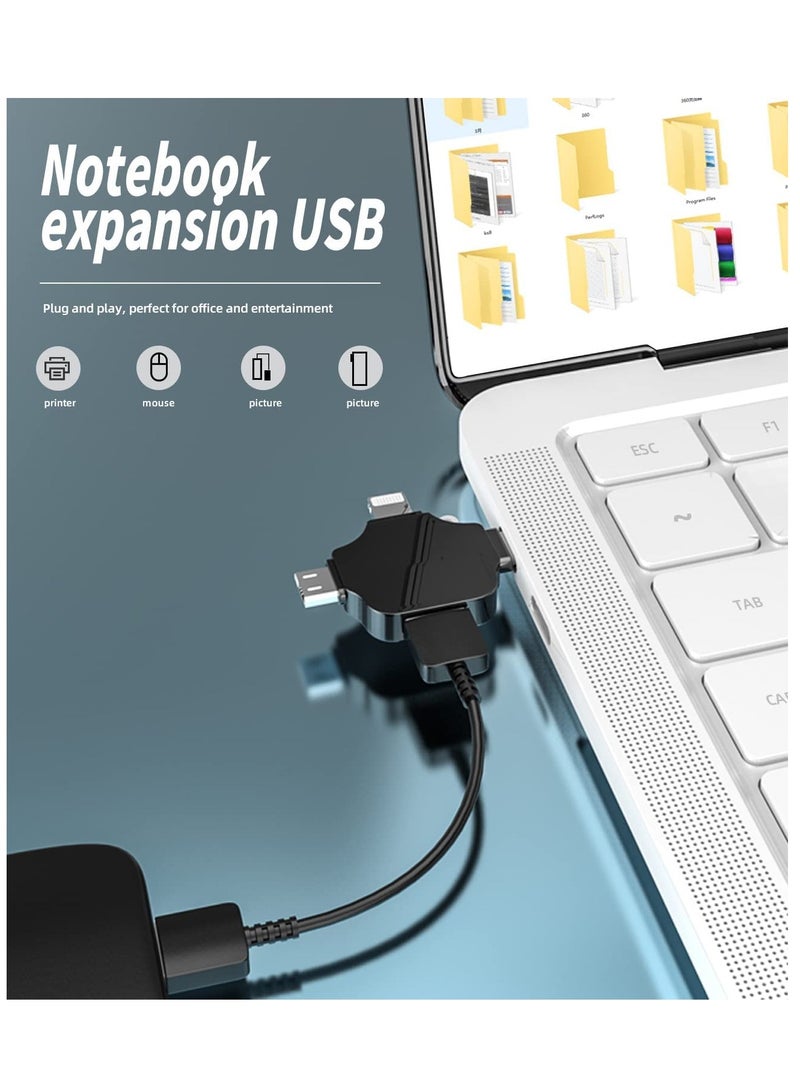 KASTWAVE Adapter for Lightning, Type C, and USB to USB Female, OTG Cable Compatible with iPhone Micro-A Type C Android Thunderbolt3 Port Adaptador Connector Microusb USBC Cell Phone Camera - Image 3