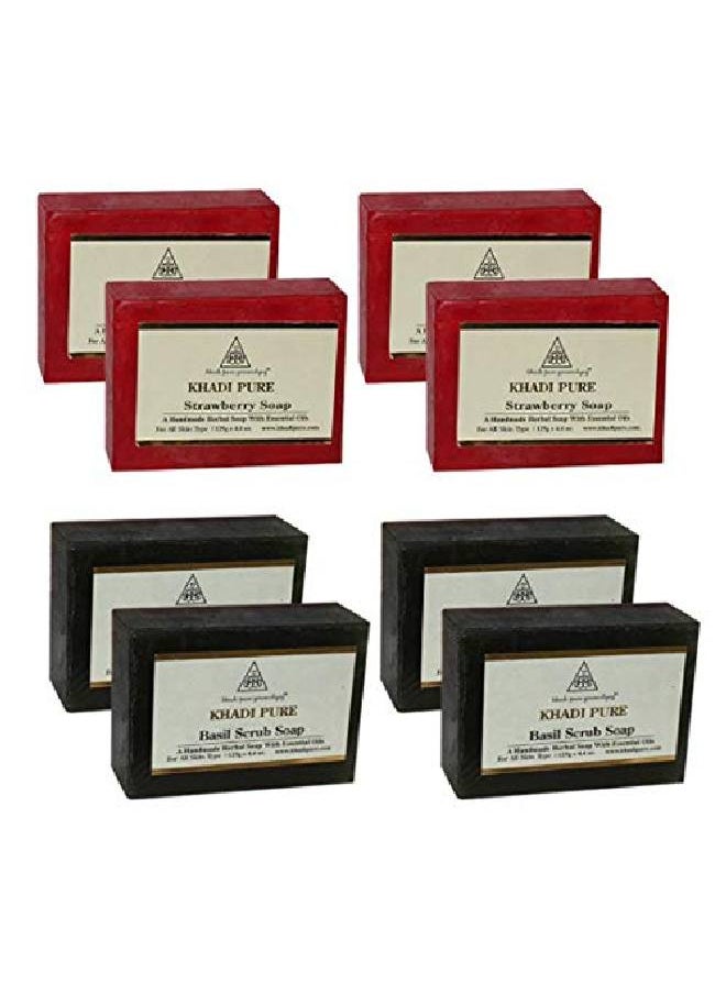 Khadi Pure - Basil & Strawberry Soap 125 ml (Pack of 8) - Image 1