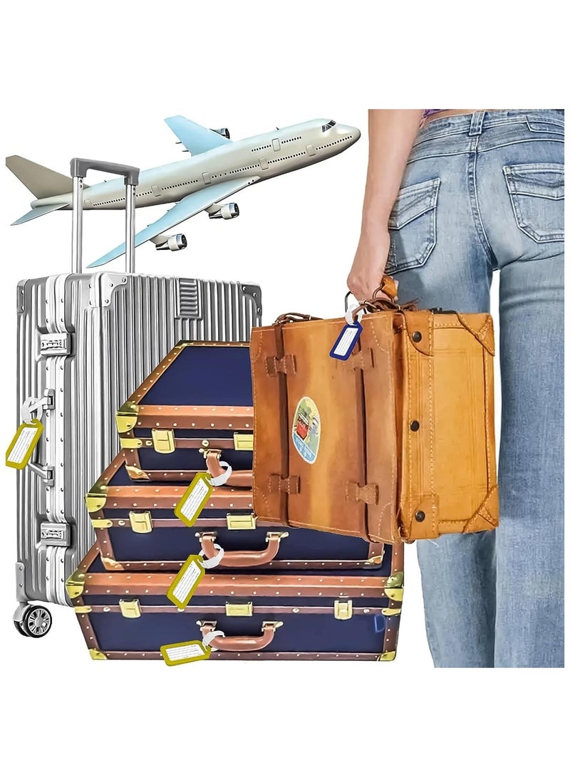 Rubik علامات الأمتعة، 10 قطع من حقائب السفر البلاستيكية، ملصقات تحديد اسم الأمتعة والعنوان - بيضاء - Image 3