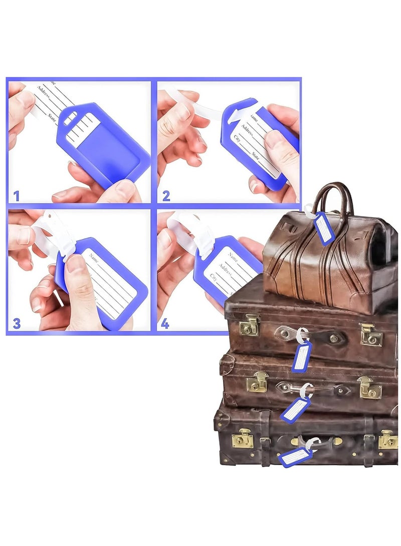 Rubik علامات الأمتعة، 10 قطع من حقائب السفر البلاستيكية، ملصقات تحديد اسم الأمتعة والعنوان - بيضاء - Image 4