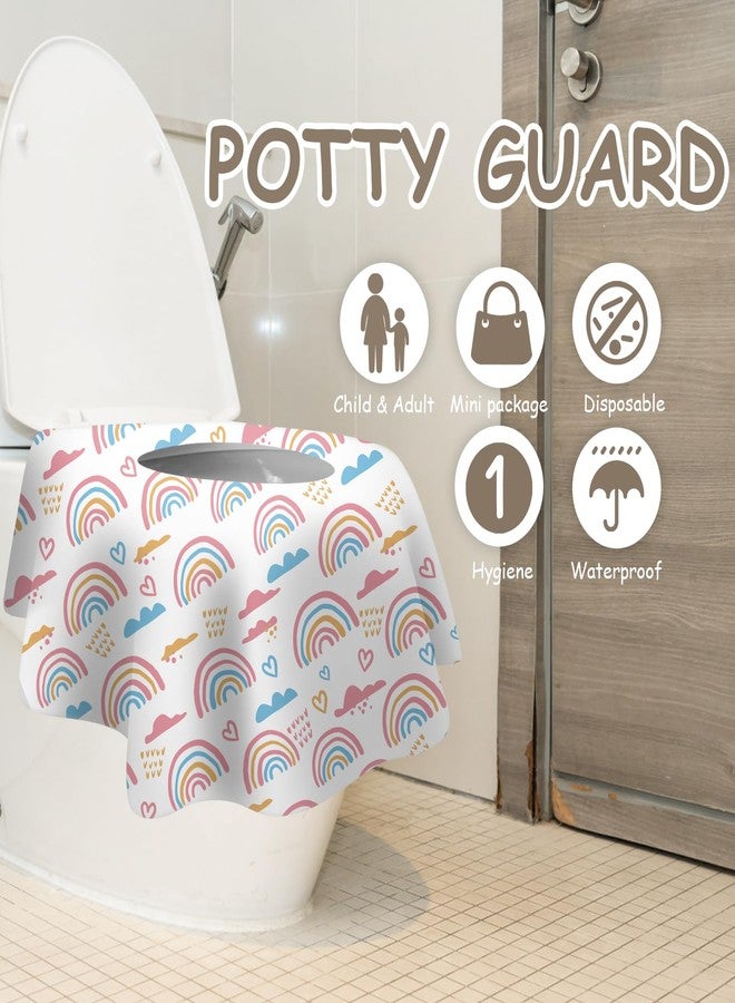DEEKI Disposable Toilet Seat Covers for Kids & Adults,Protect from Public Toilets While Potty Training or Travel - Extra Large, Waterproof, Portable -Pink Rainbow (20pack） - Image 4