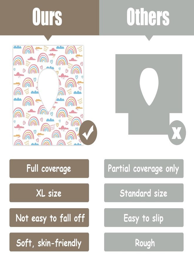 DEEKI Disposable Toilet Seat Covers for Kids & Adults,Protect from Public Toilets While Potty Training or Travel - Extra Large, Waterproof, Portable -Pink Rainbow (20pack） - Image 3