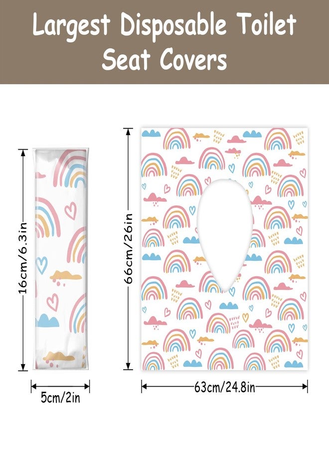 DEEKI Disposable Toilet Seat Covers for Kids & Adults,Protect from Public Toilets While Potty Training or Travel - Extra Large, Waterproof, Portable -Pink Rainbow (20pack） - Image 2