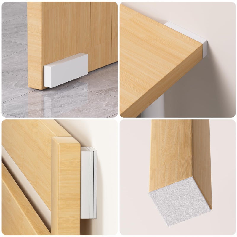 LveSunny 18Pcs Furniture Pads,EVA Foam Headboard Stoppers for Wall, 8Pcs (15mm Thick)+10Pcs (5mm Thick) wall Protector, Anti-Vibration Soundproof Pads, Couch stoppers, Bed Noise Stopper, White - Image 5