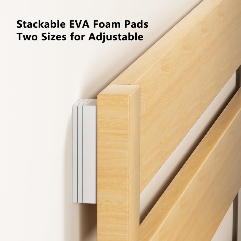 LveSunny 18Pcs Furniture Pads,EVA Foam Headboard Stoppers for Wall, 8Pcs (15mm Thick)+10Pcs (5mm Thick) wall Protector, Anti-Vibration Soundproof Pads, Couch stoppers, Bed Noise Stopper, White - Image 3