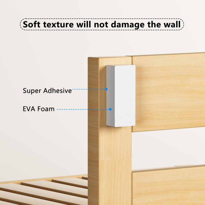 LveSunny 18Pcs Furniture Pads,EVA Foam Headboard Stoppers for Wall, 8Pcs (15mm Thick)+10Pcs (5mm Thick) wall Protector, Anti-Vibration Soundproof Pads, Couch stoppers, Bed Noise Stopper, White - Image 4