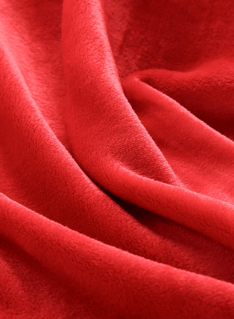 Loquat Solid Color Cloud Sable Blanket Office Nap Blanket Air Conditioned Roof Blanket Flannel Blanket Red 50X70CM 70X100CM 100X150CM 120X200CM 150X200CM 180X200CM 200X230CM  - Image 2