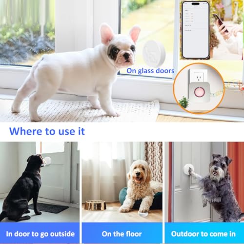 YisTech WiFi Dog Door Bell for Potty Training to Go Outside, Smart Doggie Door Bell for Dog, Wireless Doggy Doorbell with Phone App - Image 3
