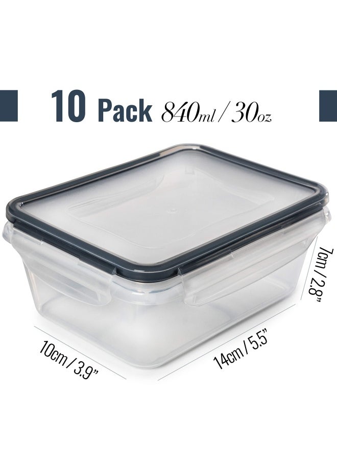 20 Pieces Plastic Food Storage Containers With Lids 10 Containers And 10 Lids Leakproof Bpa-Free Containers For Kitchen Organization Meal Prep Reusable Lunch Container