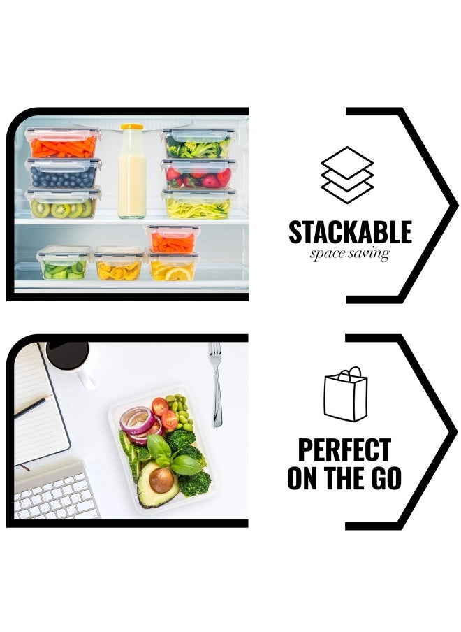 20 Pieces Plastic Food Storage Containers With Lids 10 Containers And 10 Lids Leakproof Bpa-Free Containers For Kitchen Organization Meal Prep Reusable Lunch Container