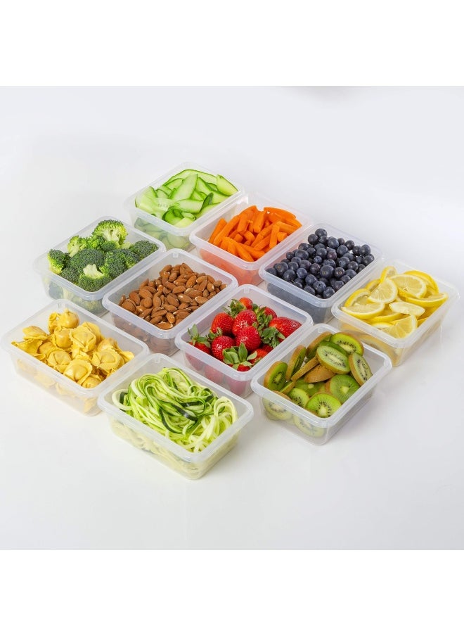 20 Pieces Plastic Food Storage Containers With Lids 10 Containers And 10 Lids Leakproof Bpa-Free Containers For Kitchen Organization Meal Prep Reusable Lunch Container