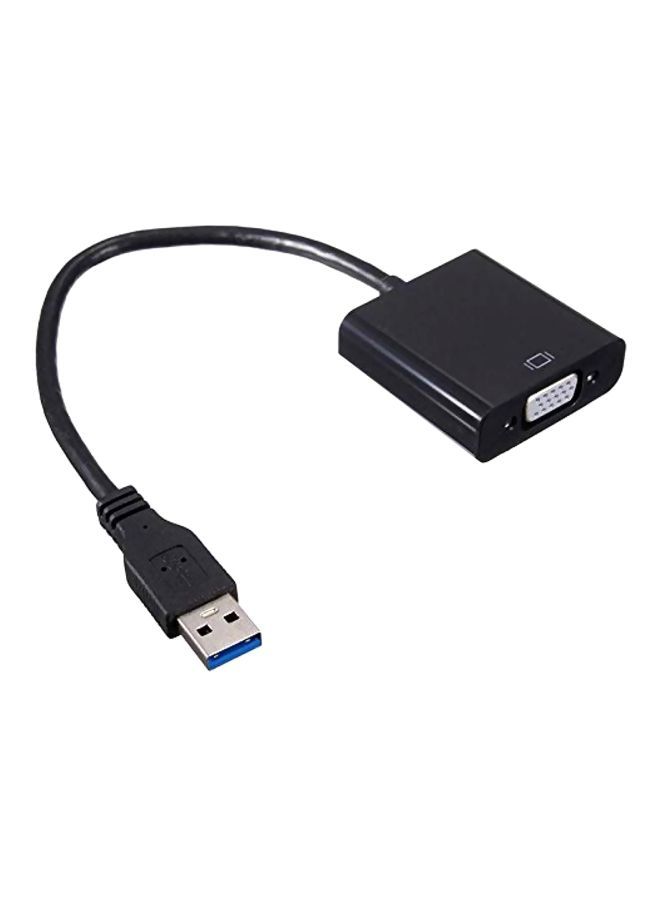 NIBEMINENT USB To VGA Display External Video Adapter Cable Black/Silver