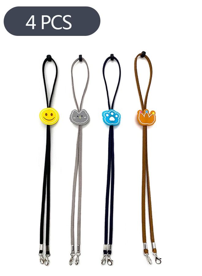 4-Piece Adjustable Face Mask Lanyards for Kids Adults, Relieve Ear Pressure Face Cover Rest Ear Holder Rope, Mask Lanyard Strap Mask Chain - Image 1