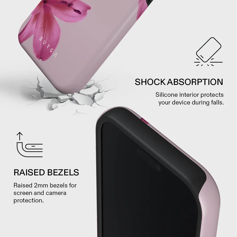 بورجا جراب iPhone 17 Pro Fragile Beauty Premium متوافق مع غلاف صلب مزدوج الطبقات هجين + حماية من السيليكون - غطاء محمول مقاوم للخدش والصدمات