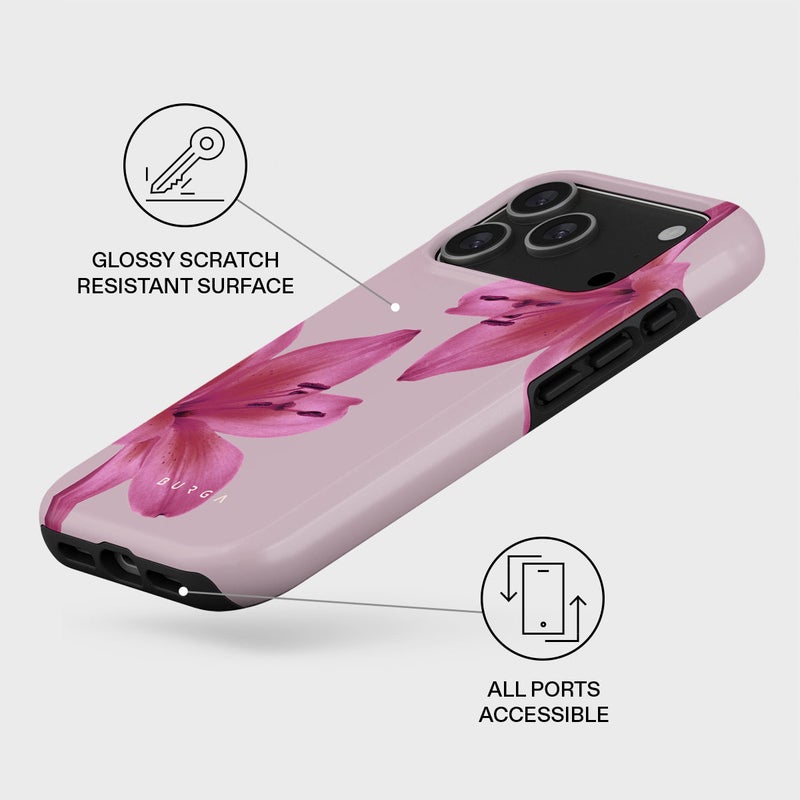 BURGA iPhone 17 Pro Fragile Beauty Premium Case Compatible with Hybrid Dual-Layer Hard Shell + Silicone Protection - Scratch-Resistant Shockproof Mobile Cover - Image 3