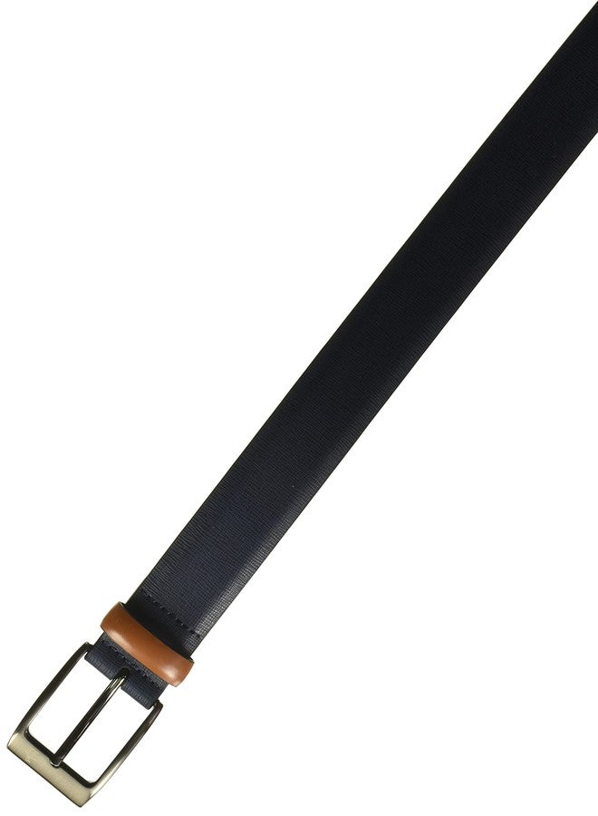 Original Penguin حزام رجالي من جلد سافيانو من أوريجينال بنغوين، مقاس 32 مم، لون كحلي، 32 - Image 2