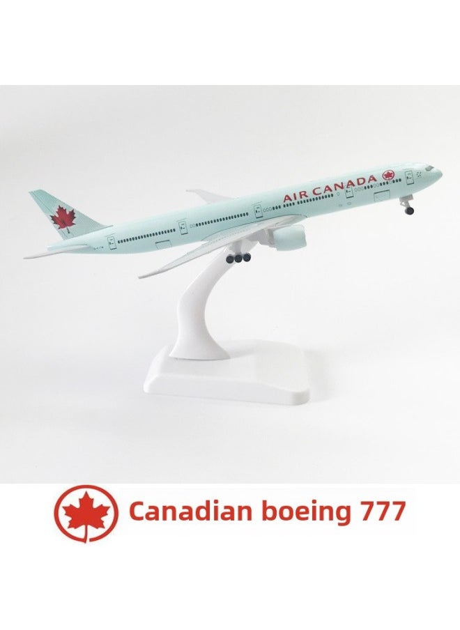 20cm Aircraft Model Alloy Wheels Ornaments Air Canada Model Boeing 777 Gift Collection-Color:20cm Canadian 777  - Image 1