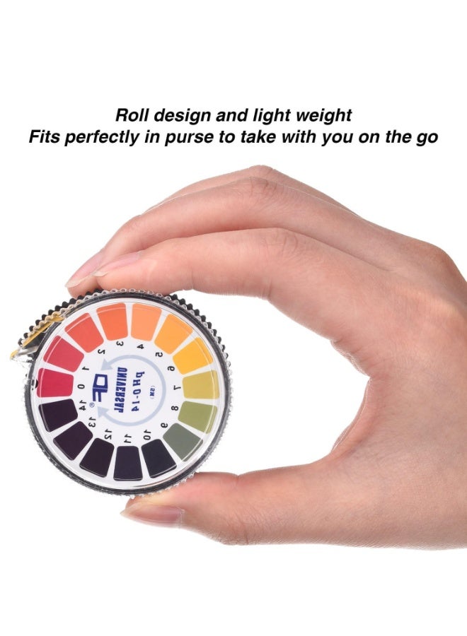 كيلا لفة شرائط اختبار الرقم الهيدروجيني العالمية، أوراق اختبار الرقم الهيدروجيني، ورق عباد الشمس، شرائط اختبار الرقم الهيدروجيني لصنع الصابون، لاختبار الماء والنبيذ واللعاب والبول والتربة، لاختبار طعام الحيوانات الأليفة ومراقبة الرقم الهيدروجيني (لفة واحدة) - Image 4
