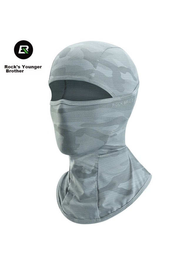 Rockbros Sun Protection Balaclava, Full-face Motorcycle Riding Mask, Neck Gaiter, Ice Silk, Spring And Summer Windproof Outdoor Mask For Men And Women, Gray - Image 1