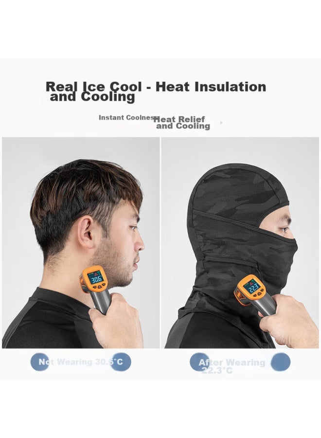 Rockbros Sun Protection Balaclava, Full-face Motorcycle Riding Mask, Neck Gaiter, Ice Silk, Spring And Summer Windproof Outdoor Mask For Men And Women, Gray - Image 2