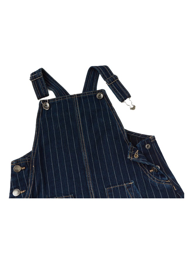 Benetton Denim Overall Skirt With Pinstripes  - Image 2