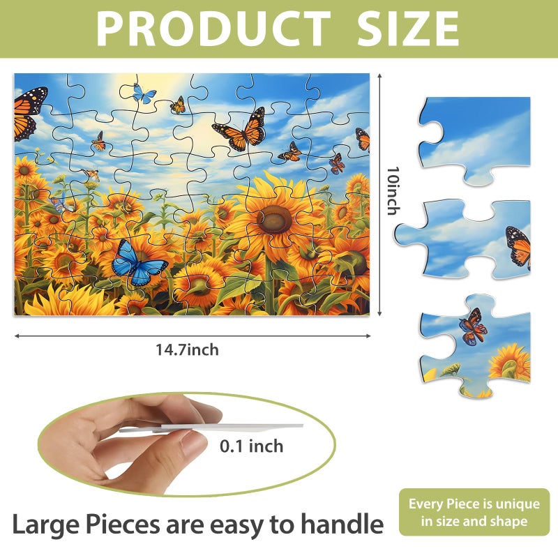 Biarek 6 Pack 36 Large Piece Puzzles for Seniors Puzzle Dementia Alzheimer's Products Activities for Elderly Adults Easy Jigsaw Puzzle Alzheimer's Gift for Patients in Nursing Home with 6 Storage Bags - Image 2
