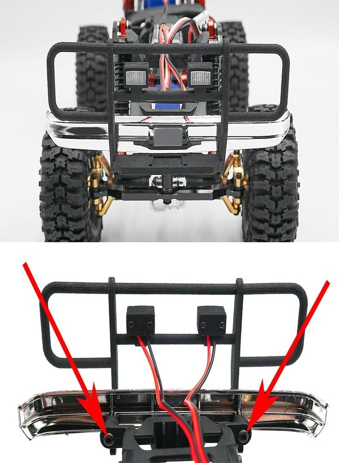 MOHERO TRX4M Front Bumper with 2 LEDs Lights for 1/18th RC Crawler Car K10 F150 Upgrade Part - Image 5