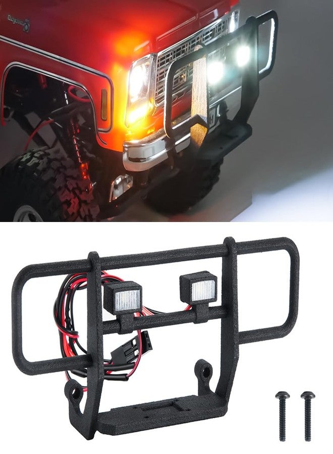 MOHERO TRX4M Front Bumper with 2 LEDs Lights for 1/18th RC Crawler Car K10 F150 Upgrade Part - Image 1