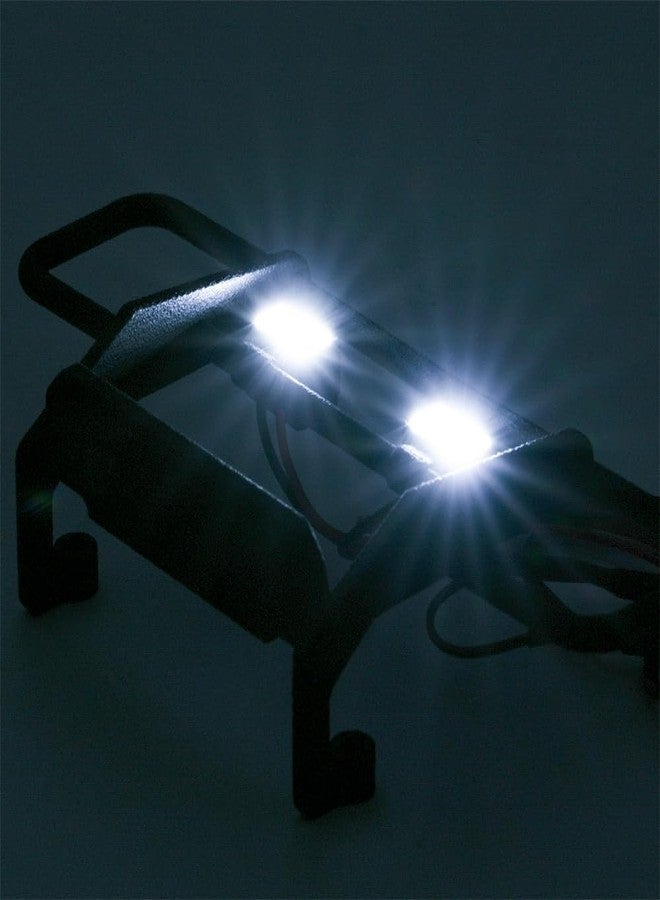 MOHERO TRX4M Front Bumper with 2 LEDs Lights for 1/18th RC Crawler Car K10 F150 Upgrade Part - Image 4