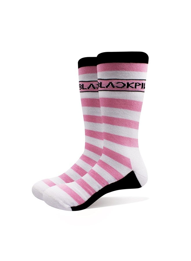 Black Pink BLACKPINK Ankle Socks Stripes And Logo Official White (Uk Size 7-11) Size One Size - Image 1