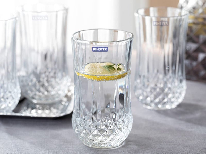 FINSTER Glass Highball Tall Water Glasses Set of 12300ml Transparent Long Crystal Milkshake Juice Glass Set Cocktail Mocktail Tumbler - Image 5