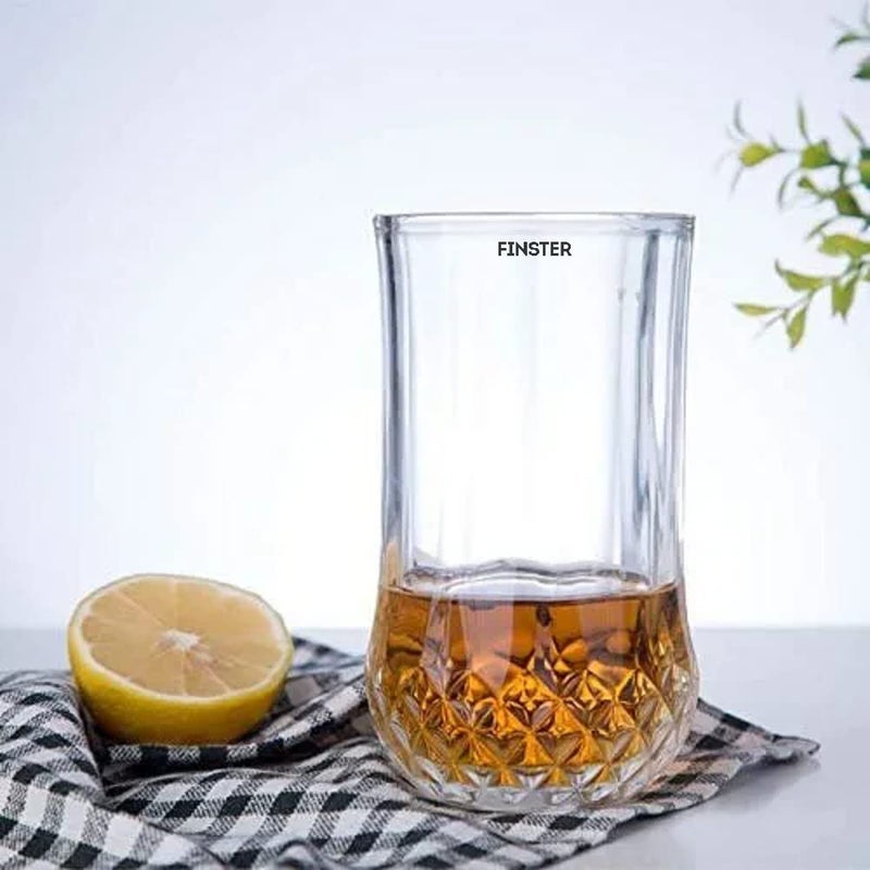 FINSTER Glass Highball Tall Water Glasses Set of 12300ml Transparent Long Crystal Milkshake Juice Glass Set Cocktail Mocktail Tumbler - Image 3