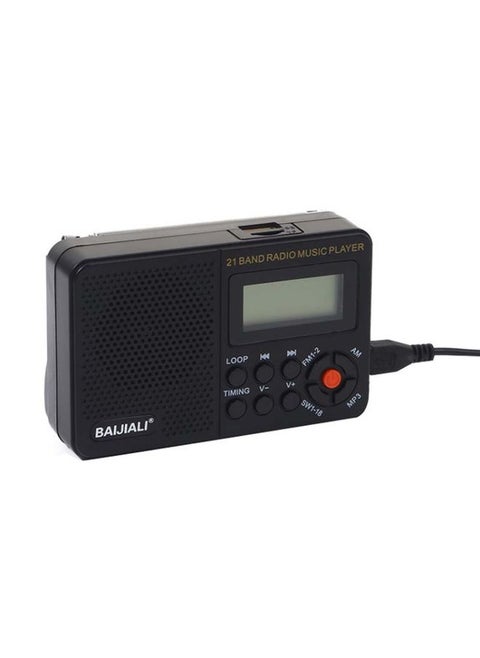 BAIJIALI BJL-166 Full Band Retro Radio Multifunctional Built-In Speaker Player(Black)