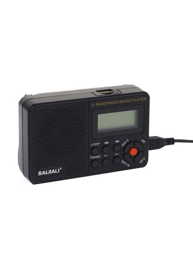 Generic - BAIJIALI BJL-166 Full Band Retro Radio Multifunctional Built-In Speaker Player(Black) - Image 1