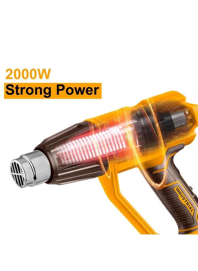 INGCO INGCO Heat Gun, 2000W Heavy Duty Hot Air Gun Heat Gun with Overload Protection for Crafts, Shrinking PVC, Stripping Paint (4 Nozzles)  - Image 2